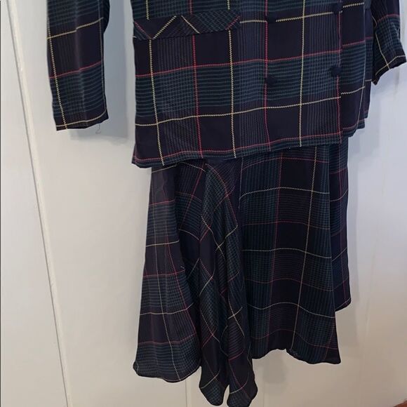Vtg 80s/90s Argenti plaid silk dress - Picture 5 of 8